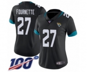 Women's Jacksonville Jaguars #27 Leonard Fournette Black Team Color Vapor Untouchable Limited Player 100th Season Football Jersey