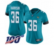 Women's Jacksonville Jaguars #36 Ronnie Harrison Teal Green Alternate Vapor Untouchable Limited Player 100th Season Football Jersey