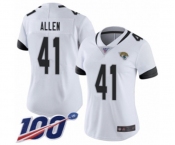 Women's Jacksonville Jaguars #41 Josh Allen White Vapor Untouchable Limited Player 100th Season Football Jersey