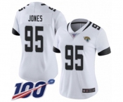 Women's Jacksonville Jaguars #95 Abry Jones White Vapor Untouchable Limited Player 100th Season Football Jersey