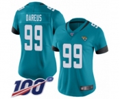 Women's Jacksonville Jaguars #99 Marcell Dareus Teal Green Alternate Vapor Untouchable Limited Player 100th Season Football Jersey