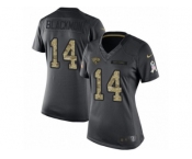 Women's Nike Jacksonville Jaguars #14 Justin Blackmon Limited Black 2016 Salute to Service NFL Jersey