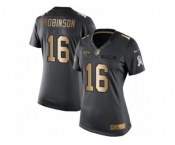 Women's Nike Jacksonville Jaguars #16 Denard Robinson Limited Black Gold Salute to Service NFL Jersey