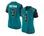 Women's Nike Jacksonville Jaguars #3 Brad Nortman Teal Green Team Color NFL Jersey