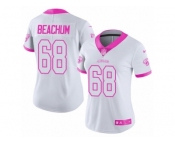 Women's Nike Jacksonville Jaguars #68 Kelvin Beachum Limited White Pink Rush Fashion NFL Jersey