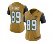 Women's Nike Jacksonville Jaguars #89 Marcedes Lewis Limited Gold Rush NFL Jersey