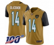 Youth Jacksonville Jaguars #14 Justin Blackmon Limited Gold Rush Vapor Untouchable 100th Season Football Jersey
