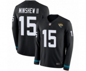 Youth Jacksonville Jaguars #15 Gardner Minshew II Limited Black Therma Long Sleeve Football Jersey