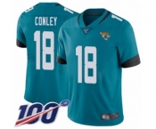 Youth Jacksonville Jaguars #18 Chris Conley Teal Green Alternate Vapor Untouchable Limited Player 100th Season Football Jersey