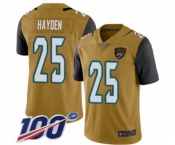 Youth Jacksonville Jaguars #25 D.J. Hayden Limited Gold Rush Vapor Untouchable 100th Season Football Jersey