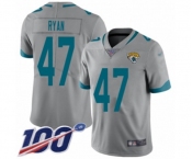 Youth Jacksonville Jaguars #47 Jake Ryan Silver Inverted Legend Limited 100th Season Football Jersey
