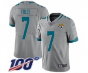 Youth Jacksonville Jaguars #7 Nick Foles Silver Inverted Legend Limited 100th Season Football Jersey