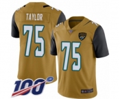 Youth Jacksonville Jaguars #75 Jawaan Taylor Limited Gold Rush Vapor Untouchable 100th Season Football Jersey