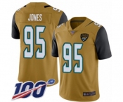 Youth Jacksonville Jaguars #95 Abry Jones Limited Gold Rush Vapor Untouchable 100th Season Football Jersey