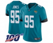 Youth Jacksonville Jaguars #95 Abry Jones Teal Green Alternate Vapor Untouchable Limited Player 100th Season Football Jersey