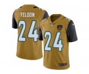Youth Nike Jacksonville Jaguars #24 T.J. Yeldon Limited Gold Rush NFL Jersey