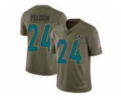 Youth Nike Jacksonville Jaguars #24 T.J. Yeldon Limited Olive 2017 Salute to Service NFL Jersey