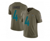 Youth Nike Jacksonville Jaguars #4 Josh Lambo Limited Olive 2017 Salute to Service NFL Jersey