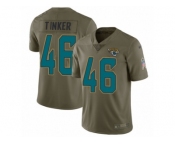 Youth Nike Jacksonville Jaguars #46 Carson Tinker Limited Olive 2017 Salute to Service NFL Jersey