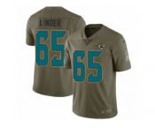 Youth Nike Jacksonville Jaguars #65 Brandon Linder Limited Olive 2017 Salute to Service NFL Jersey
