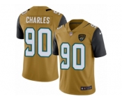 Youth Nike Jacksonville Jaguars #90 Stefan Charles Limited Gold Rush NFL Jersey
