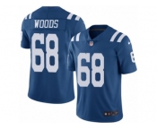 Men's Nike Indianapolis Colts #68 Al Woods Elite Royal Blue Rush NFL Jersey