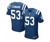 Nike Indianapolis Colts #53 Darius Leonard Royal Blue Team Color Men Stitched NFL Elite Jersey
