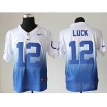 nike nfl jerseys indianapolis colts #12 luck white-blue[Elite drift fashion][second version]
