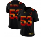Indianapolis Colts #53 Darius Leonard Men's Black Nike Red Orange Stripe Vapor Limited NFL Jersey