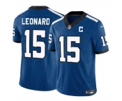 Men's Indianapolis Colts #15 Riley Leonard Blue 2025 F.U.S.E. Throwback Vapor Limited Football Stitched Jersey