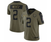 Men's Indianapolis Colts #2 Carson Wentz Nike Olive 2021 Salute To Service Limited Player Jersey