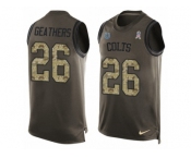 Men's Nike Indianapolis Colts #26 Clayton Geathers Limited Green Salute to Service Tank Top NFL Jersey
