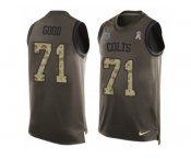 Men's Nike Indianapolis Colts #71 Denzelle Good Limited Green Salute to Service Tank Top NFL Jersey