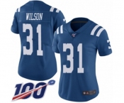 Women's Indianapolis Colts #31 Quincy Wilson Limited Royal Blue Rush Vapor Untouchable 100th Season Football Jersey