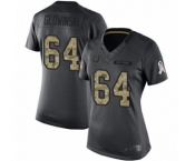 Women's Indianapolis Colts #64 Mark Glowinski Limited Black 2016 Salute to Service Football Jersey