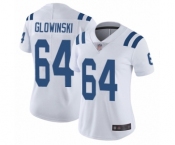 Women's Indianapolis Colts #64 Mark Glowinski White Vapor Untouchable Limited Player Football Jersey