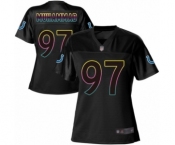 Women's Indianapolis Colts #97 Al-Quadin Muhammad Game Black Fashion Football Jersey