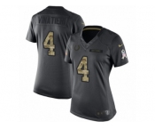 Women's Nike Indianapolis Colts #4 Adam Vinatieri Limited Black 2016 Salute to Service NFL Jersey