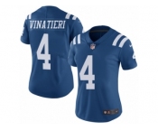 Women's Nike Indianapolis Colts #4 Adam Vinatieri Limited Royal Blue Rush NFL Jersey