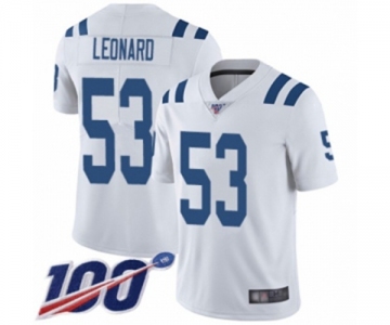 Youth Indianapolis Colts #53 Darius Leonard White Vapor Untouchable Limited Player 100th Season Football Jersey