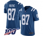 Youth Indianapolis Colts #87 Reggie Wayne Limited Royal Blue Rush Vapor Untouchable 100th Season Football Jersey