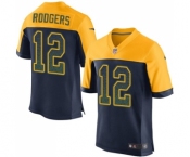 Men's Green Bay Packers #12 Aaron Rodgers Elite Navy Blue Alternate Drift Fashion Football Jersey