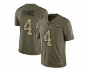 Men Nike Green Bay Packers #4 Brett Favre Limited Olive Camo 2017 Salute to Service NFL Jersey