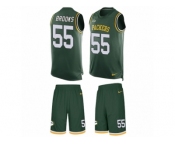 Men Nike Green Bay Packers #55 Ahmad Brooks Limited Green Tank Top Suit NFL Jersey