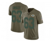 Men Nike Green Bay Packers #63 Corey Linsley Limited Olive 2017 Salute to Service NFL Jersey