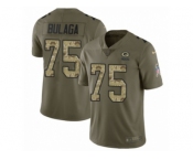 Men Nike Green Bay Packers #75 Bryan Bulaga Limited Olive Camo 2017 Salute to Service NFL Jersey
