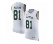 Men Nike Green Bay Packers #81 Geronimo Allison White Rush Player Name & Number Tank Top NFL Jersey