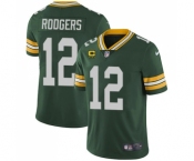 Men's Green Bay Packers #12 Aaron Rodgers Green With 4-star C Patch Vapor Untouchable Stitched NFL Limited Jersey