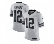 Men's Nike Green Bay Packers #12 Aaron Rodgers Limited Gray Gridiron II NFL Jersey