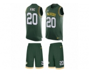Men's Nike Green Bay Packers #20 Kevin King Limited Green Tank Top Suit NFL Jersey